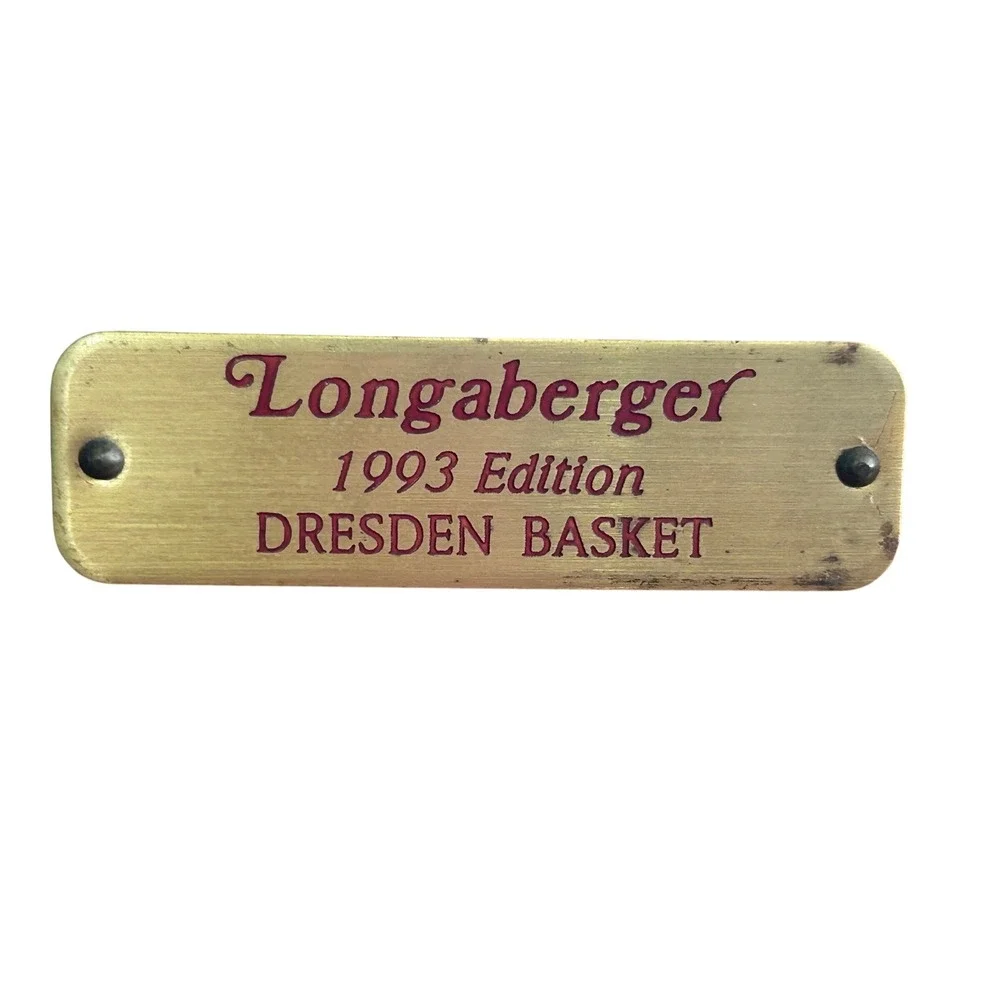 Longaberger 1993 Edition Dresden Basket with Plastic Liner and Handle